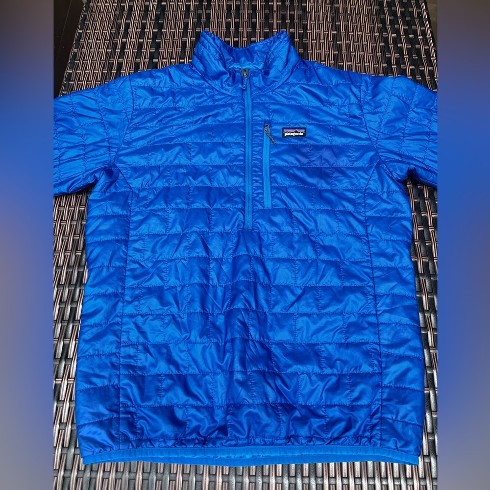 Men’s Patagonia Nano Puff Half Zip Pullover Size M Bright Blue